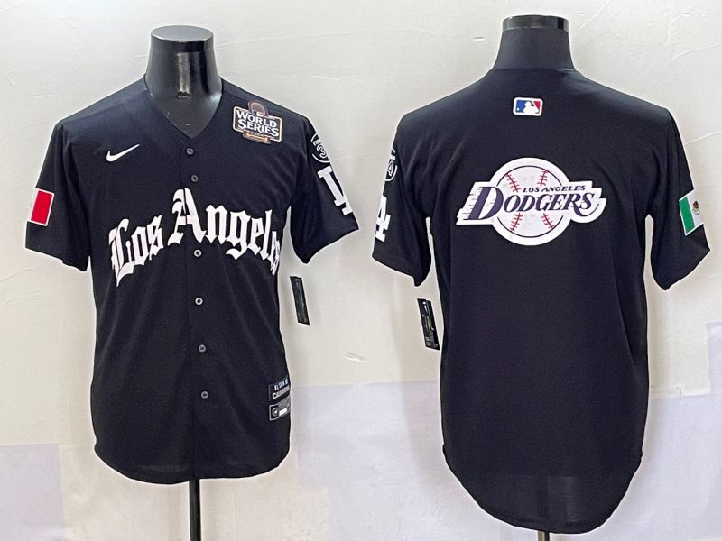 Men Los Angeles Dodgers Blank Black Five generations Joint Name 2025 Nike MLB Jersey style 32